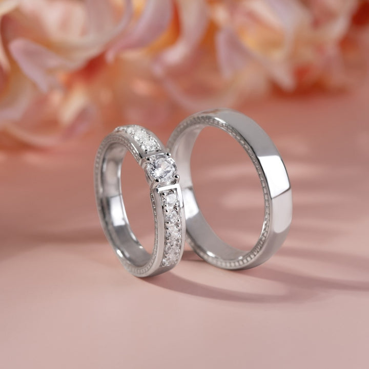 Couple-Rings-Silver-rhodium-plated-with-4-mm-100-cuts-CZ-half-eternity-band-engagement-ring-221R0539-01