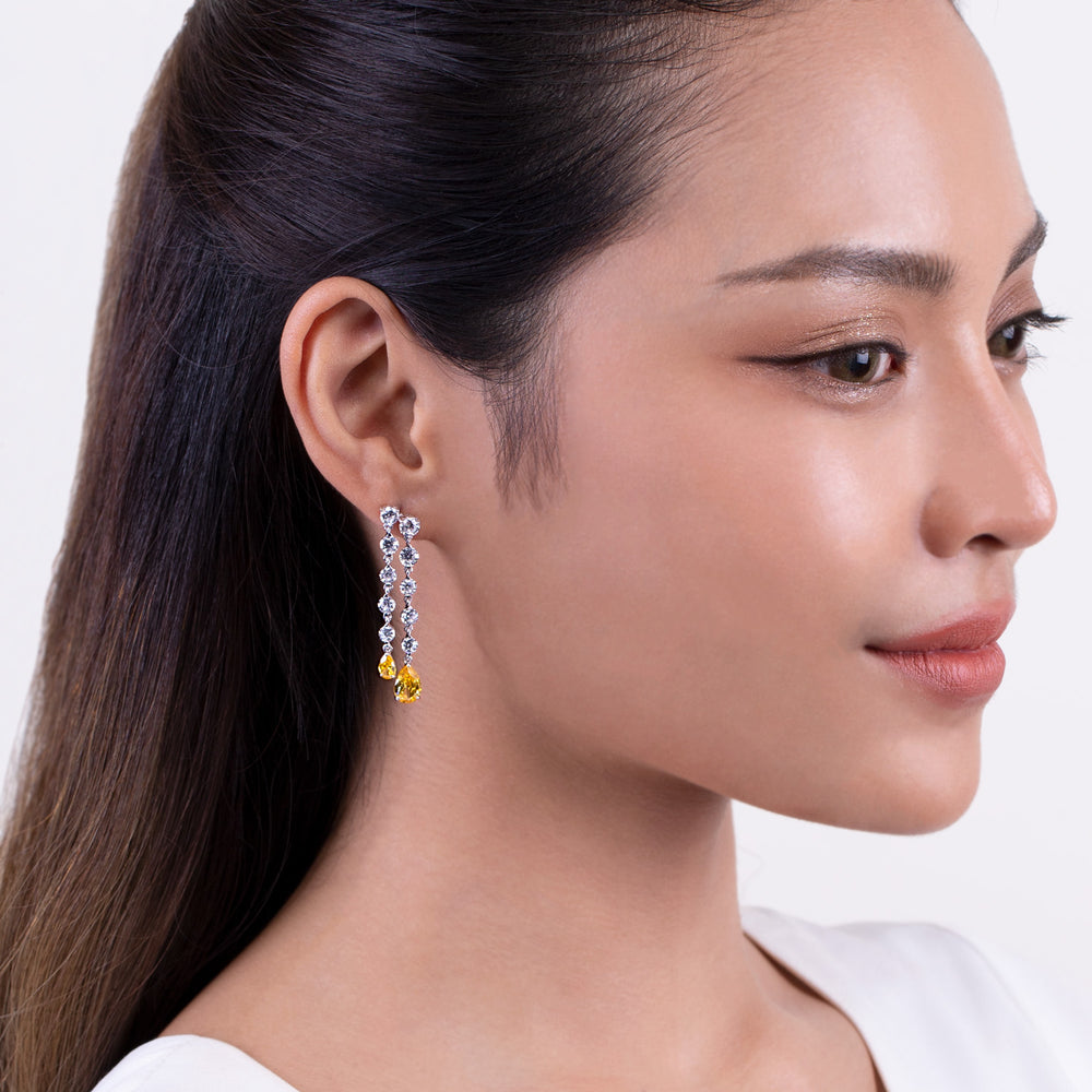 225E0209_02_Laureate_Silver_cz_pear_shape_yellow_&_white_sparkling_drop_earrings