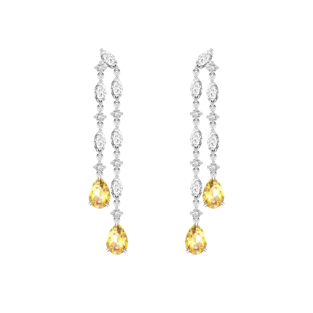 225E0230_01_Laureate_Silver_cz_pear_shape_yellow_&_white_hanging_earrings