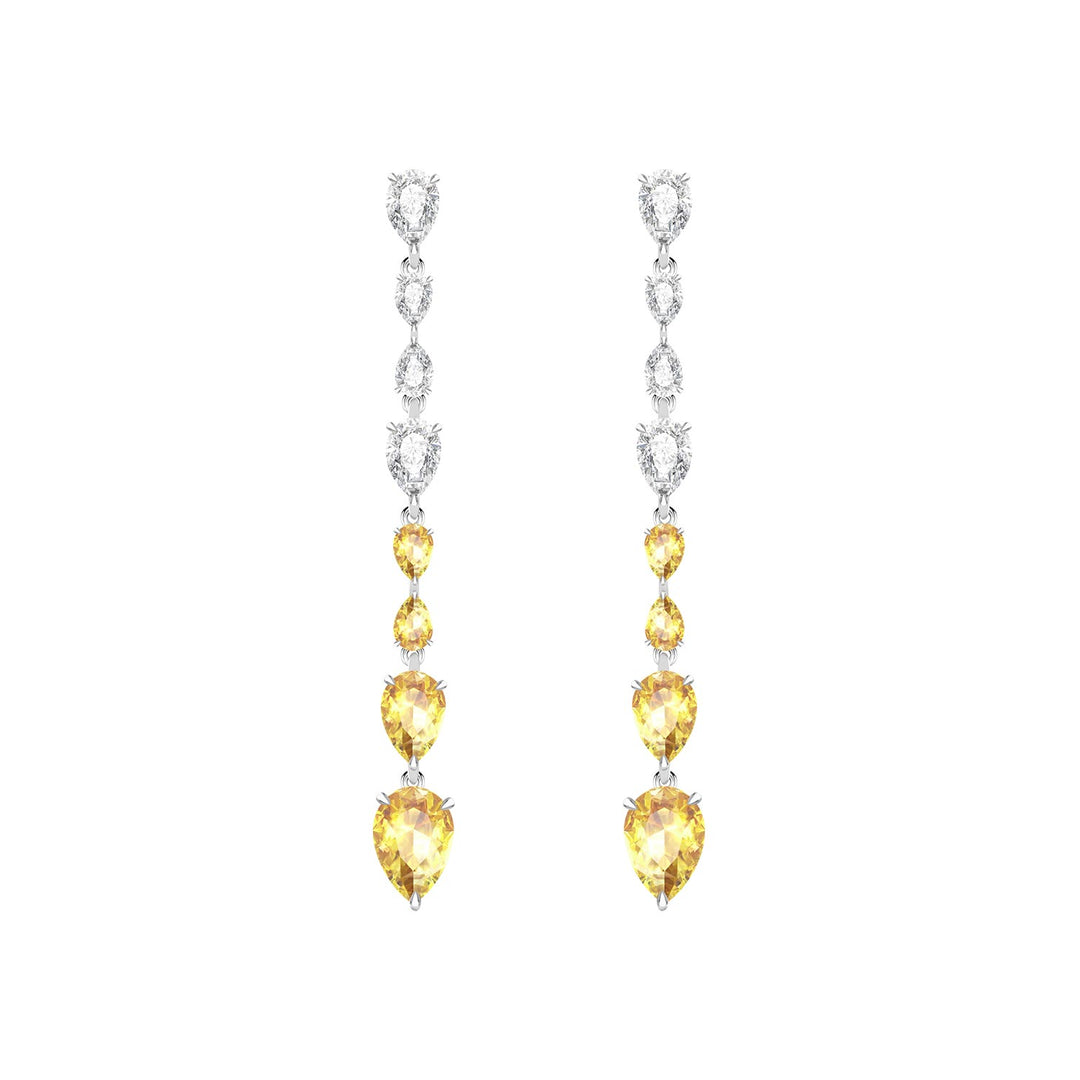 225E0232_01_Laureate_Silver_cz_pear_shape_yellow_&_white_sparkling_hanging_earrings