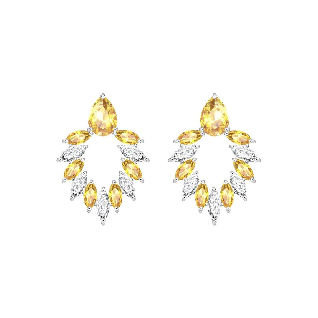 225E0264-01_Silver_Yellow_CZ_bridal_stud_earrings