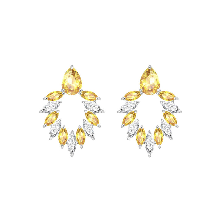 225E0264-01_Silver_Yellow_CZ_bridal_stud_earrings