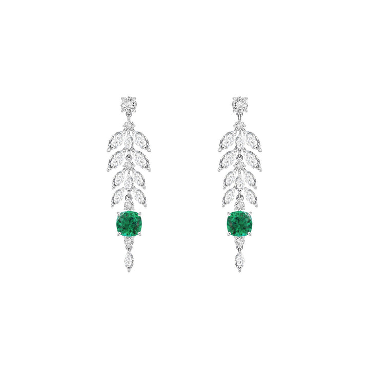 225E0272-01_Silver_with_dark_emerald_crystal_and_CZ_dangle_earrings