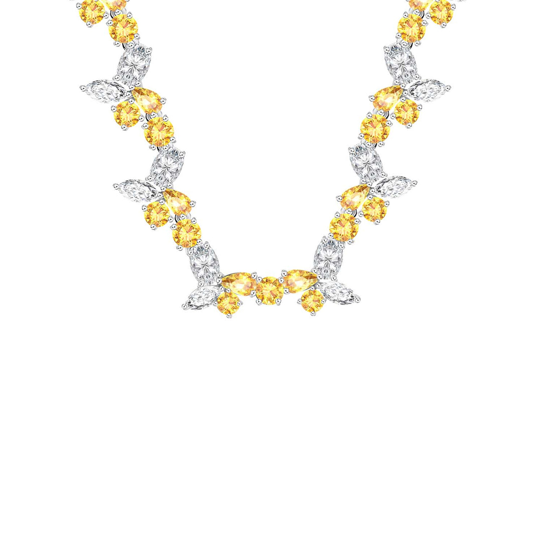 225N0159-01_Silver_Yellow_CZ_long_dangle_necklace