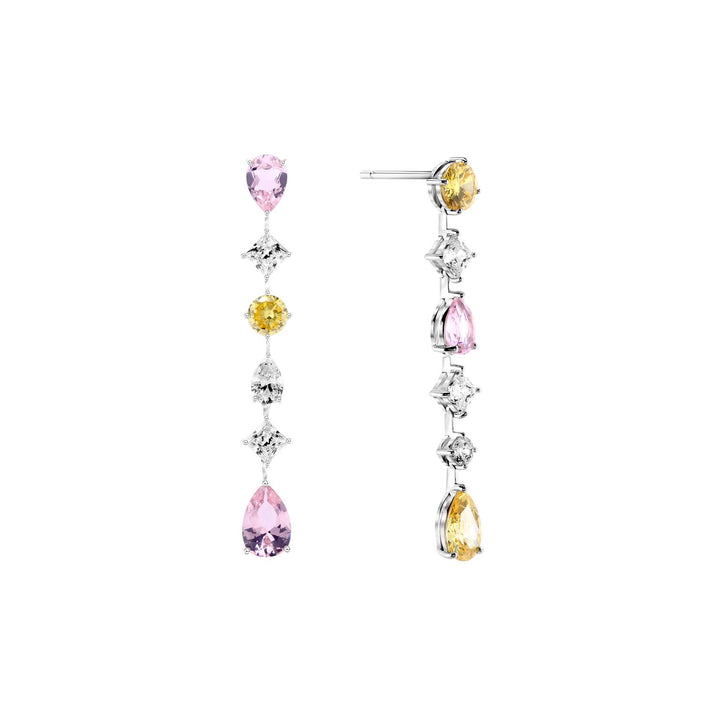 225E0247-01_Merii_Candy_Land__PINK_TOURMALINE_Cubic_Zirconia_Fancy_Shape_Long_Chandelier_earrings_Sterling_silver_and_Rhodium_Plated