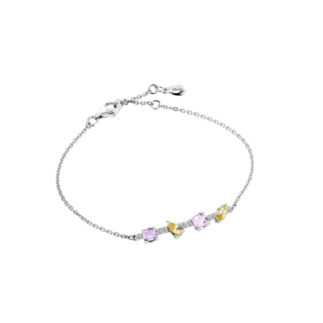225L0058-01_Merii_Candy_Land_Bracelet_PINK_TOURMALINE_&_LIGHT_YELLOW_Cubic_Zirconia_Fancy_Shape_simple_Sterling_silver_and_Rhodium_Plated